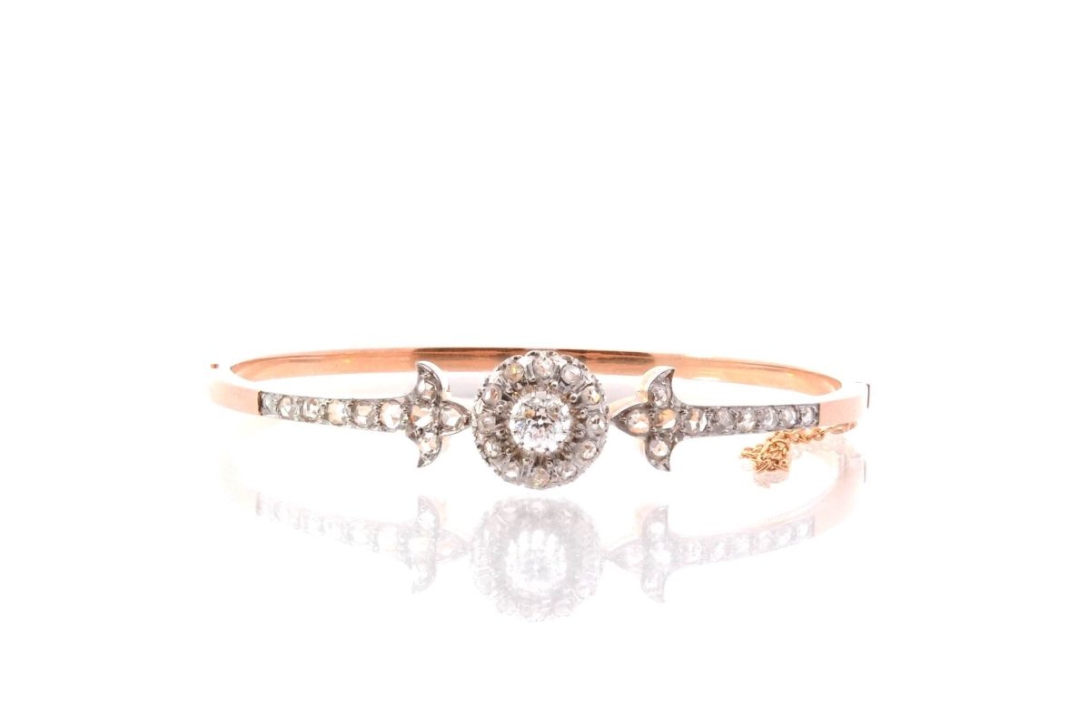 Bracelet vintage diamants en or 18k et platine - Castafiore