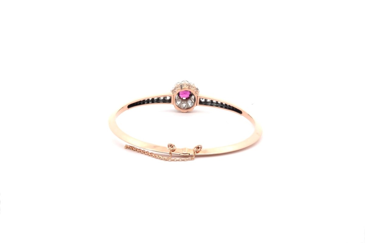 Bracelet Vintage en Or 18k avec Rubis et Diamants - Castafiore