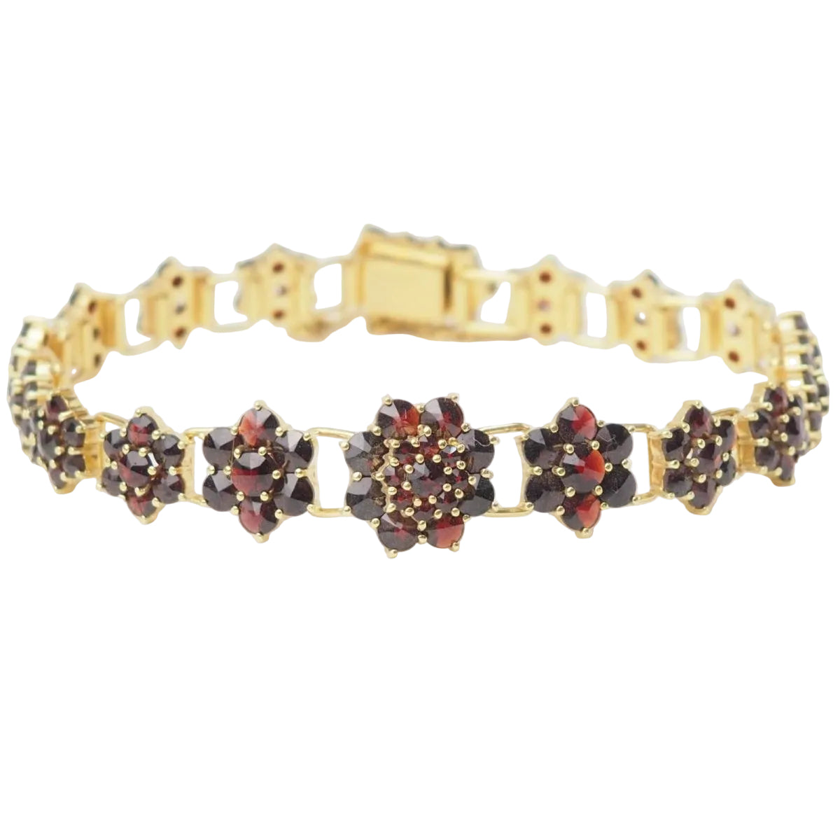 Bracelet vintage en or jaune et grenat - Castafiore