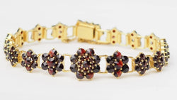 Bracelet vintage en or jaune et grenat - Castafiore