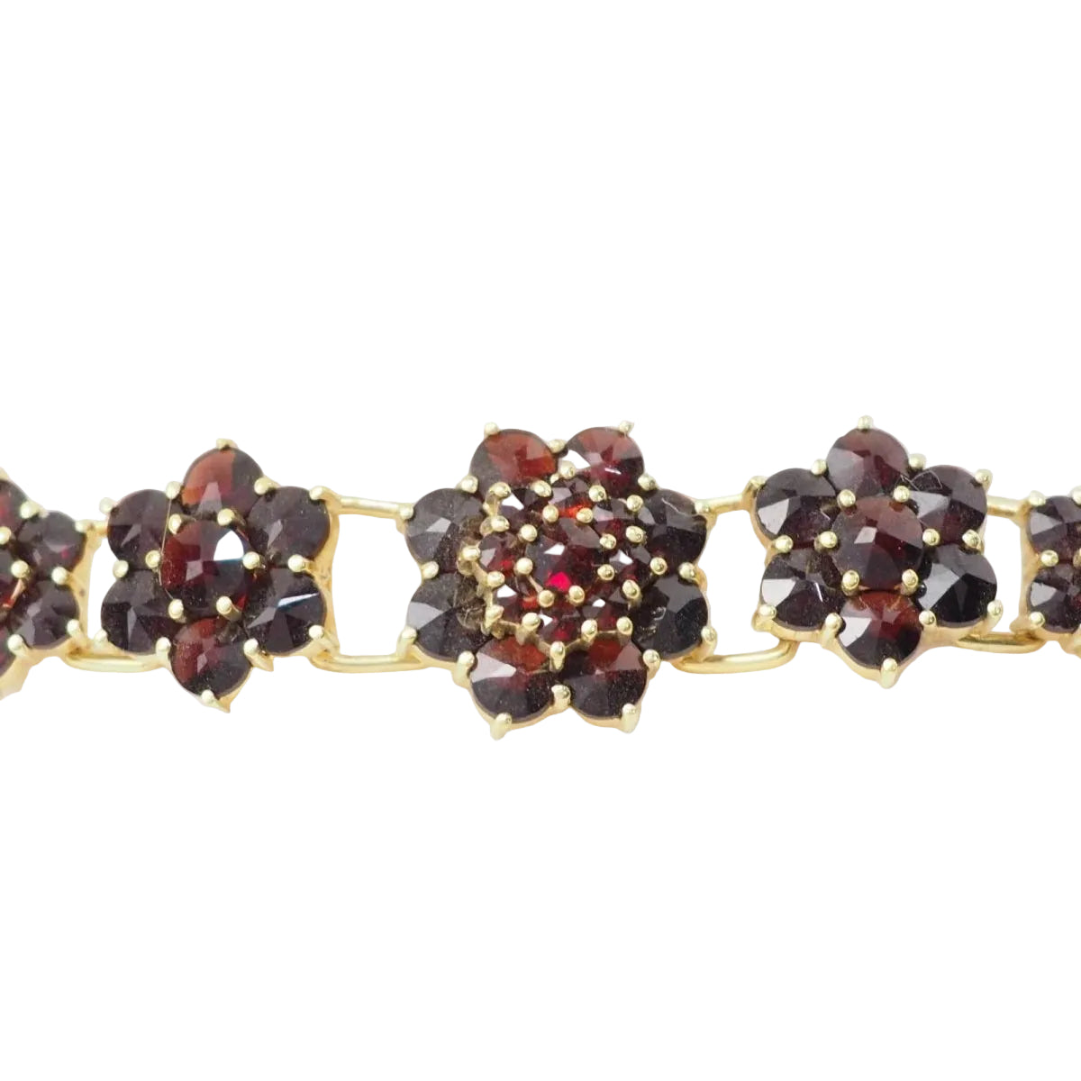 Bracelet vintage en or jaune et grenat - Castafiore