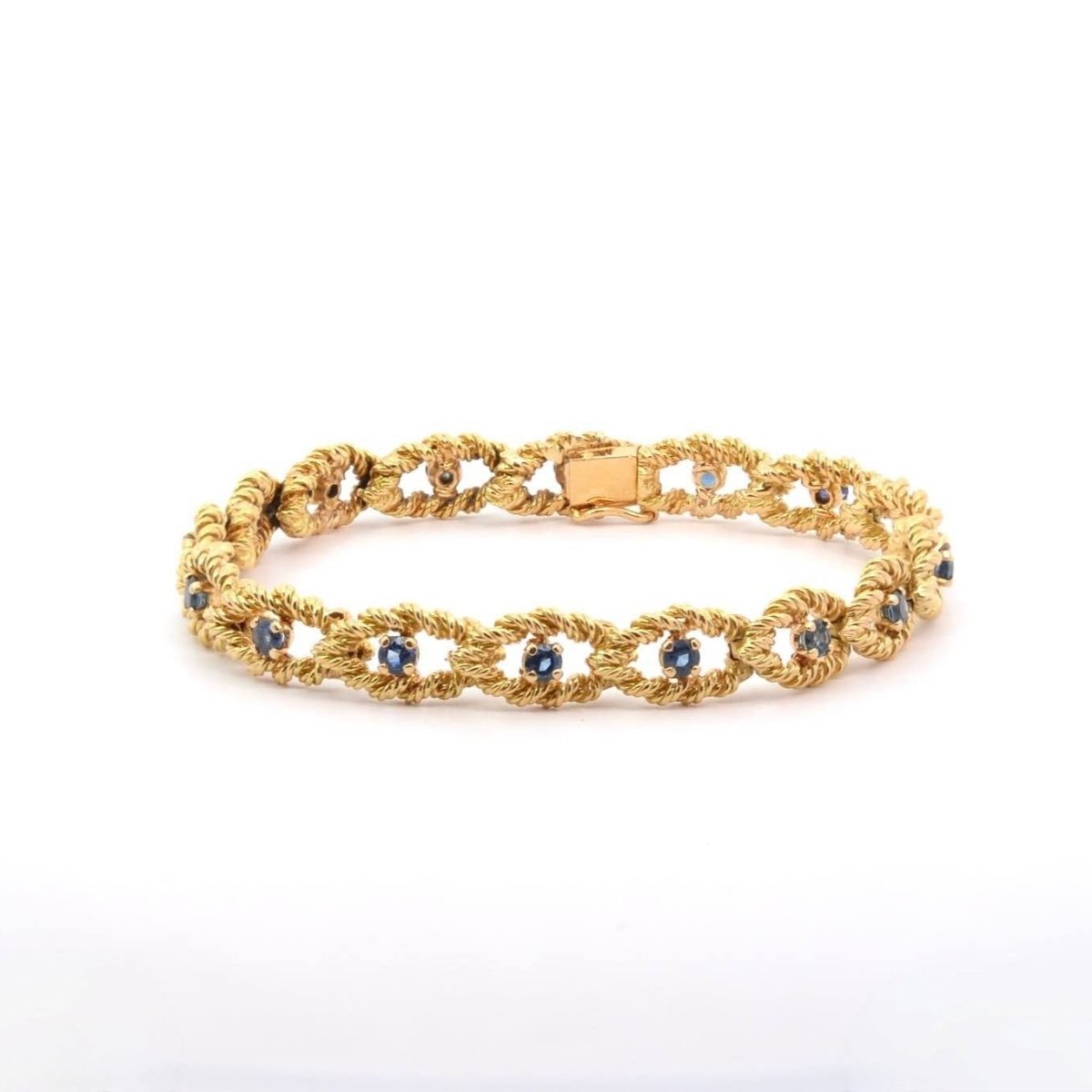 Bracelet vintage en or jaune et saphirs - Castafiore
