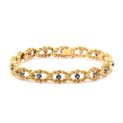 Bracelet vintage en or jaune et saphirs - Castafiore