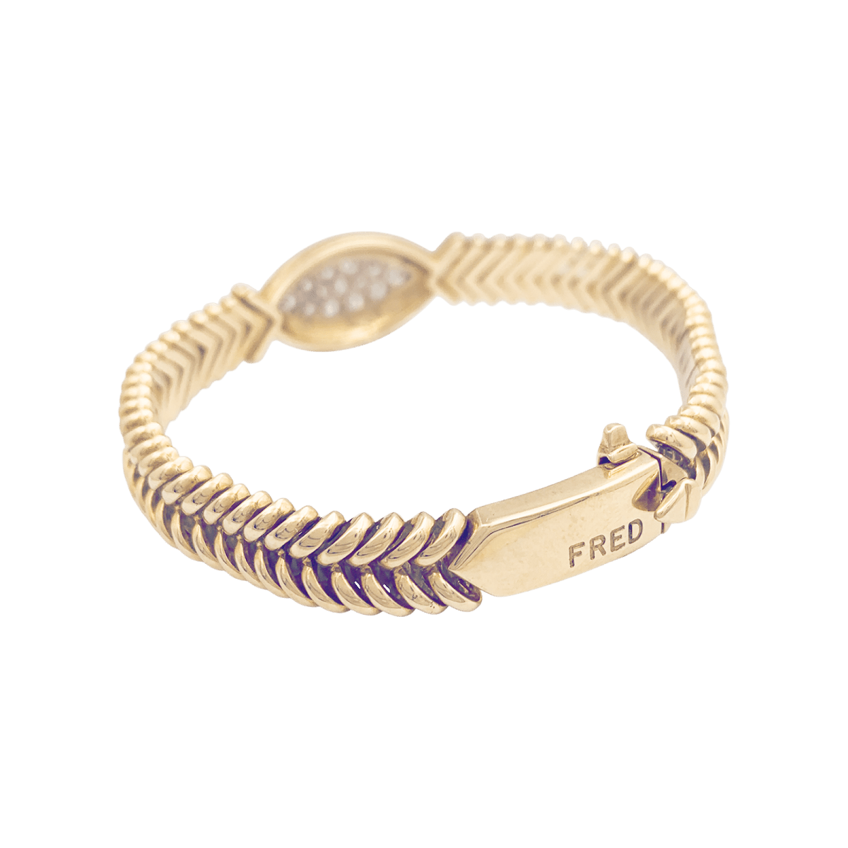 Bracelet vintage FRED en or jaune et diamants - Castafiore