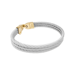 Bracelet vintage Fred, "Force 10", or et acier. - Castafiore