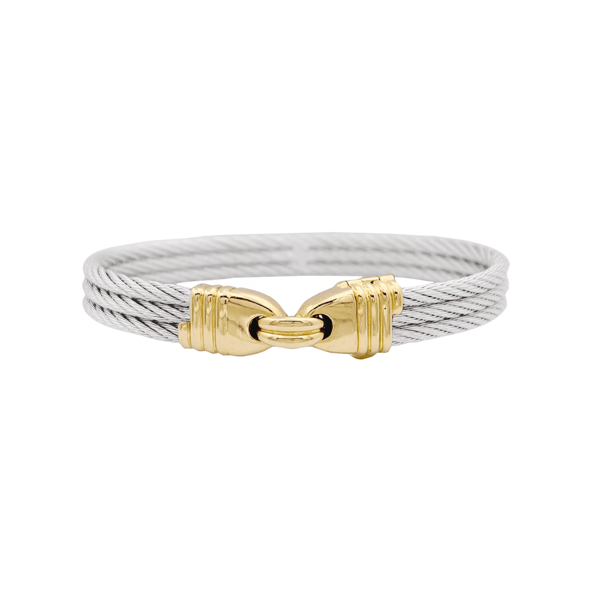 Bracelet vintage Fred, "Force 10", or et acier. - Castafiore