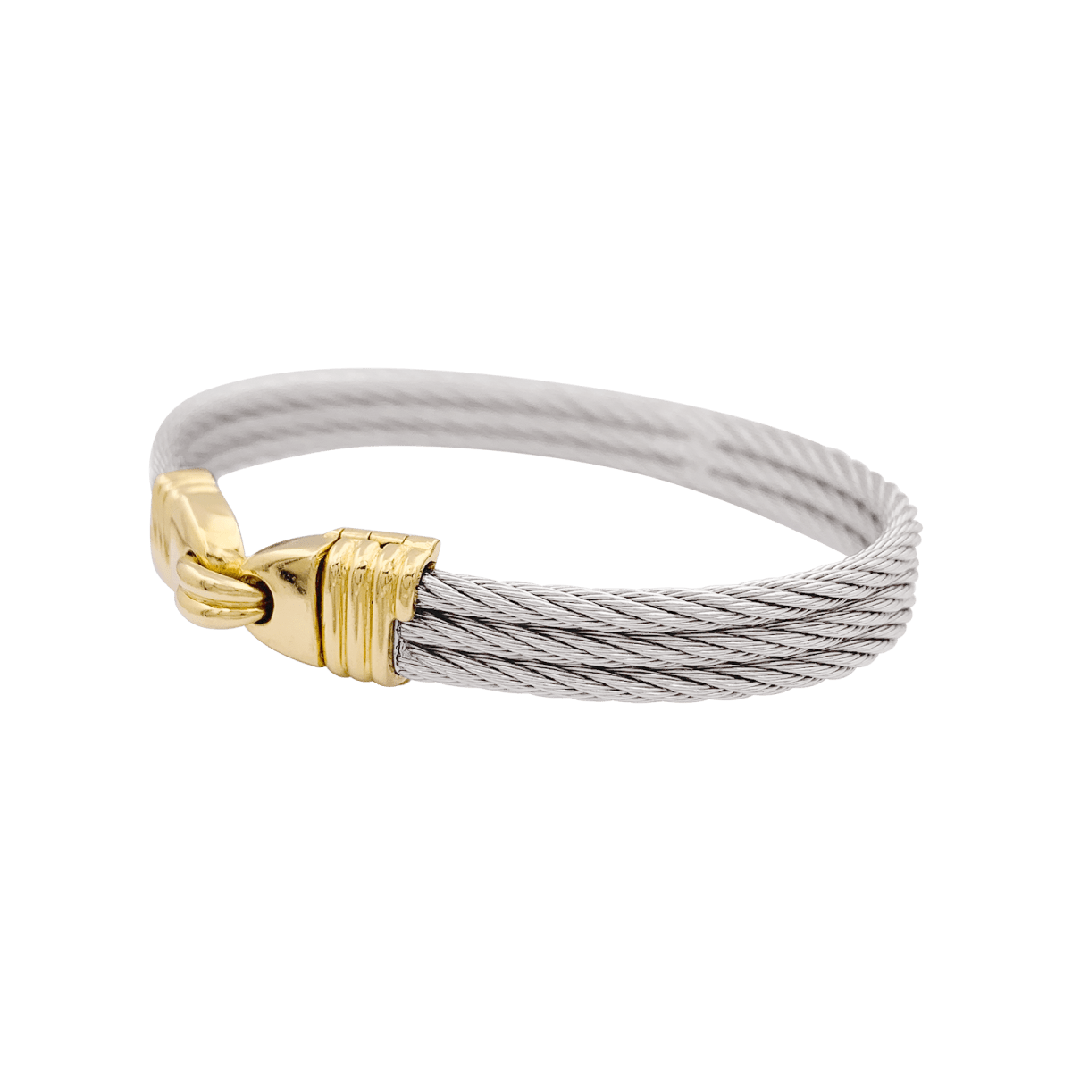 Bracelet vintage Fred, "Force 10", or et acier. - Castafiore