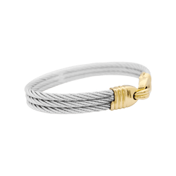 Bracelet vintage Fred, "Force 10", or et acier. - Castafiore