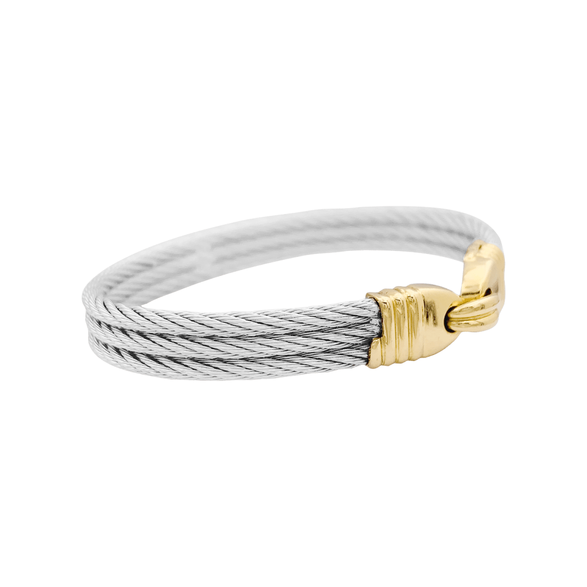 Bracelet vintage Fred, "Force 10", or et acier. - Castafiore