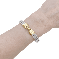 Bracelet vintage Fred, "Force 10", or et acier. - Castafiore