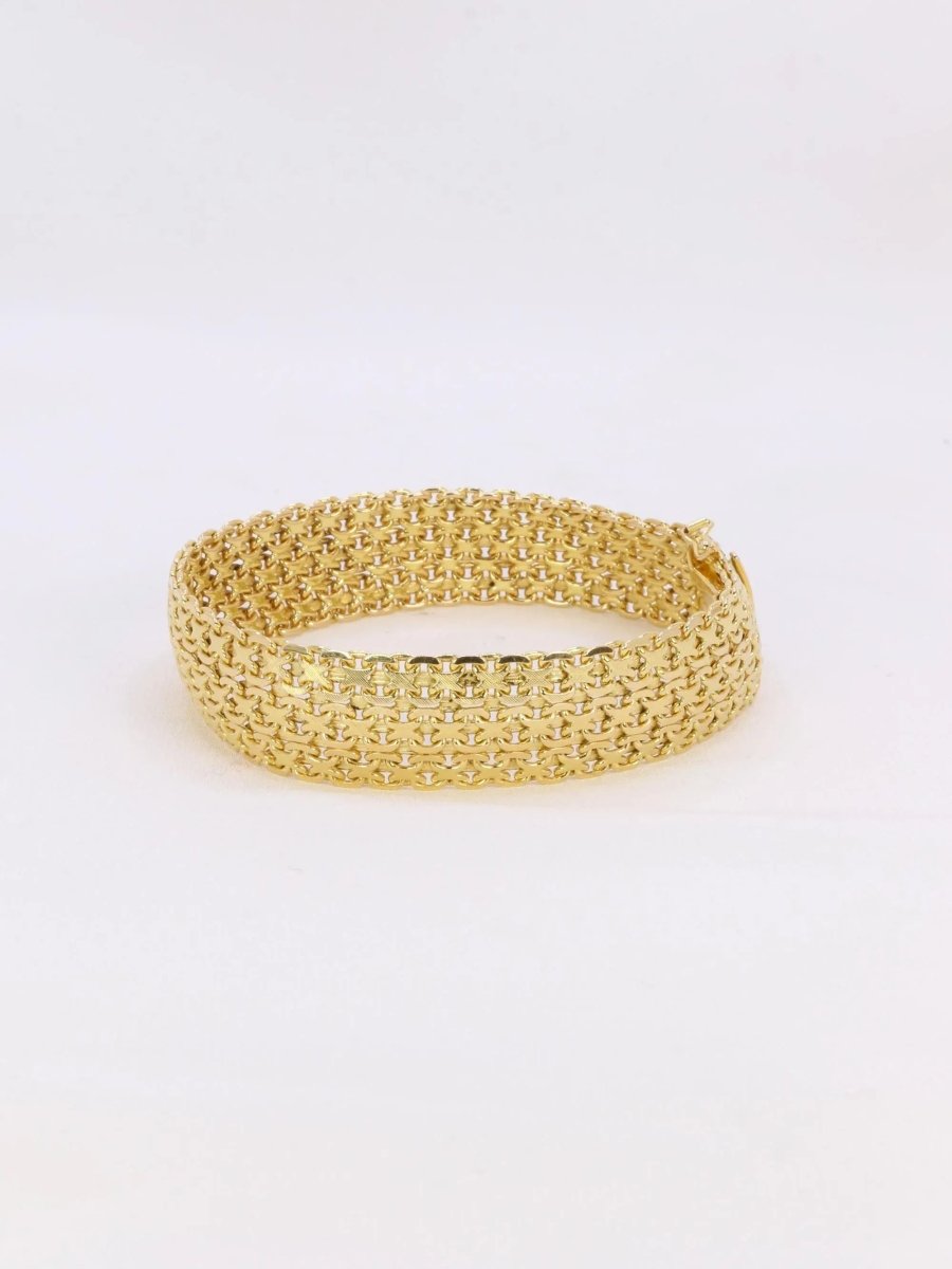 Bracelet vintage maille milanaise or jaune - Castafiore