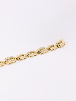 Bracelet vintage maille rectangle or jaune diamants - Castafiore