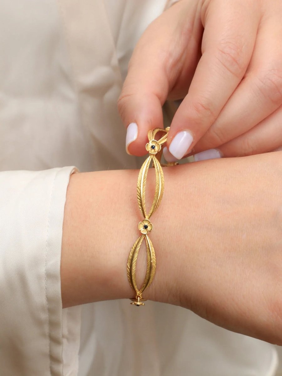 Bracelet vintage or jaune saphir - Castafiore