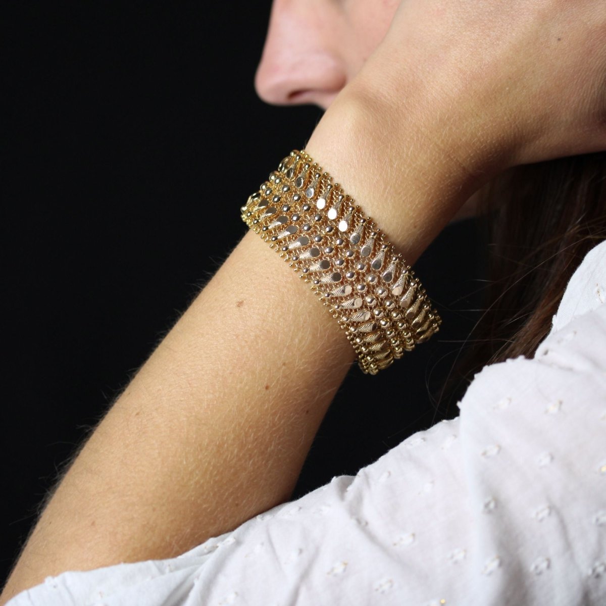 Bracelet VINTAGE Tissé en or jaune - Castafiore