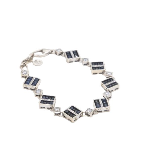 Bracelet ZANCAN en or blanc et saphirs - Castafiore