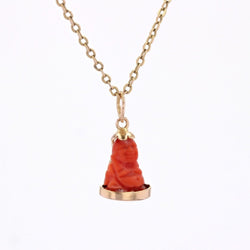 Breloque Bouddha corail et or - Castafiore
