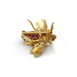 Broche Abeille - Or, rubis & perle - Castafiore