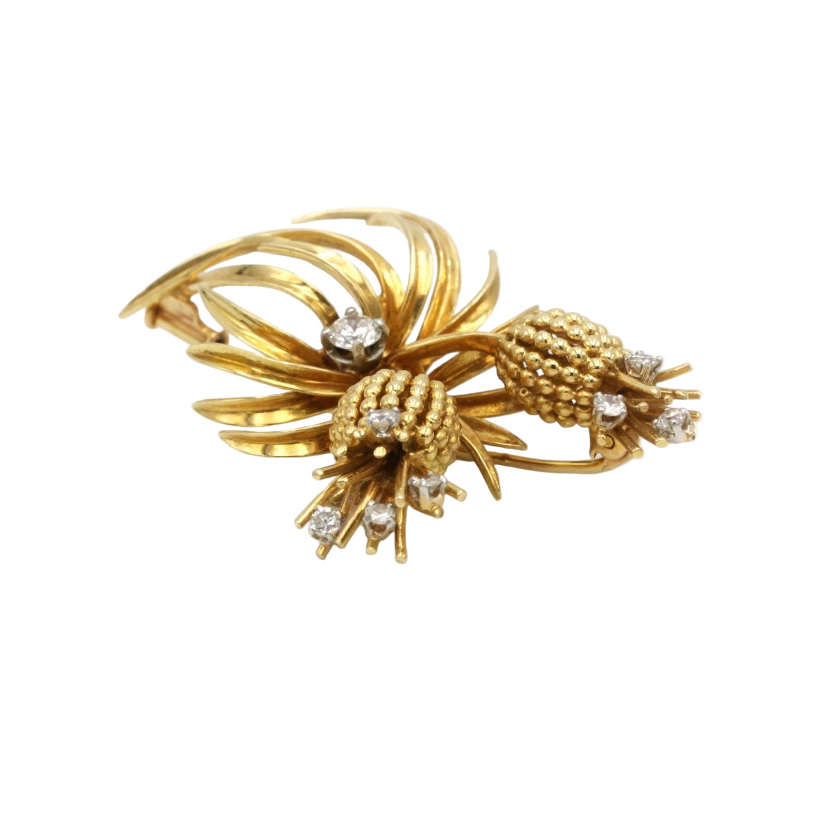 Broche ANANAS en or jaune et platine avec diamants - Castafiore