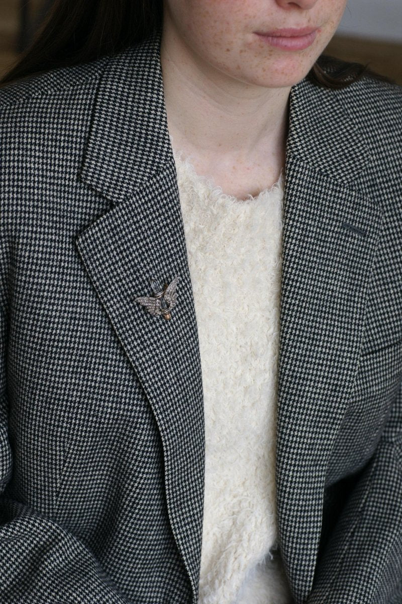 Broche Ancienne Ailes Diamants et Cristal de Roche - Castafiore