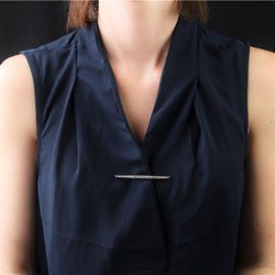 Broche ANCIENNE Barrette en or jaune et platine avec diamants - Castafiore