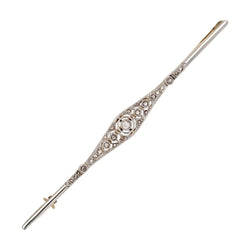Broche ANCIENNE Barrette en or jaune et platine avec diamants - Castafiore