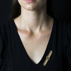 Broche ANCIENNE Boucle ceinture en or rose et perles fines - Castafiore