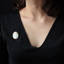 Broche ANCIENNE Camée en or jaune et perles fines - Castafiore