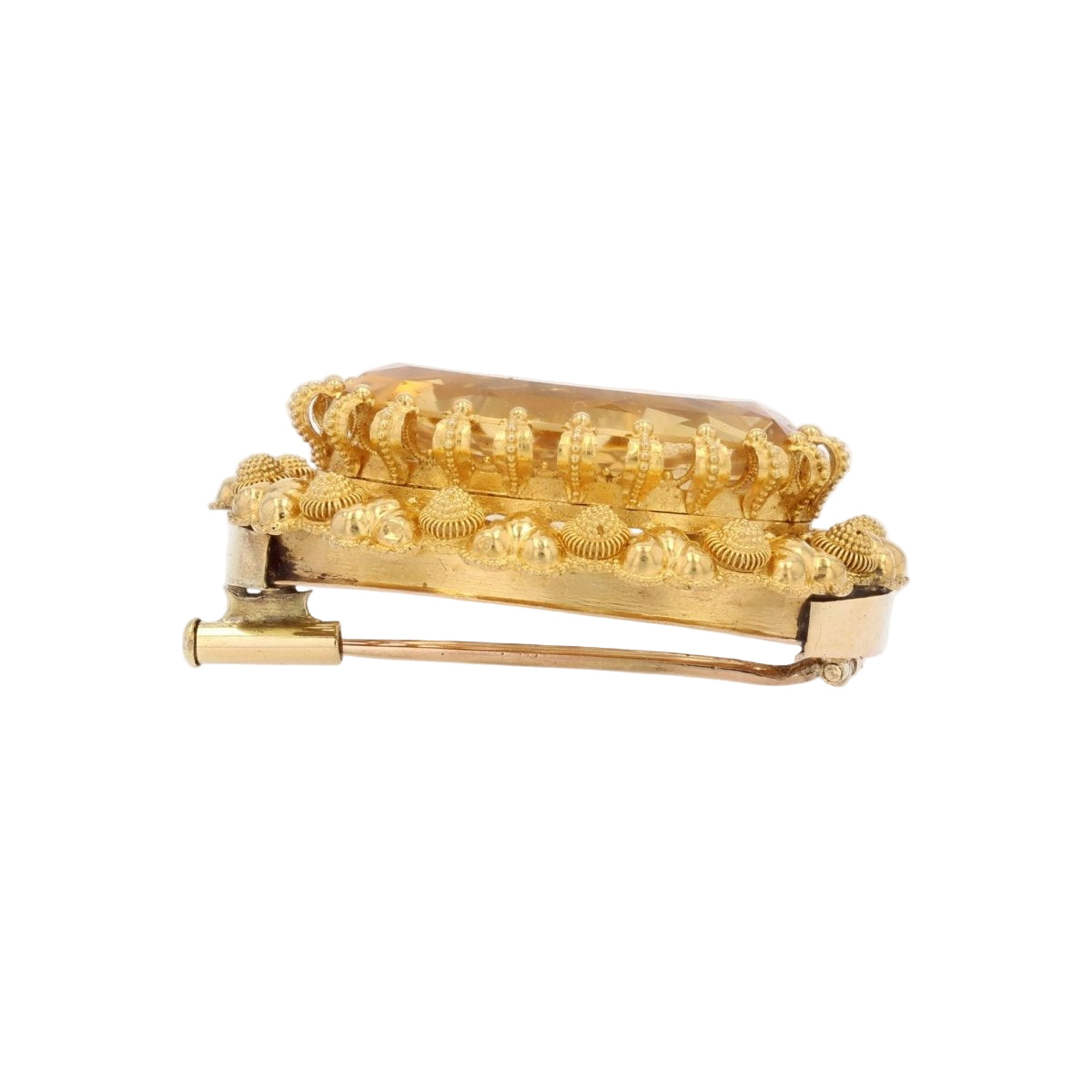 Broche ANCIENNE Citrine en or jaune - Castafiore