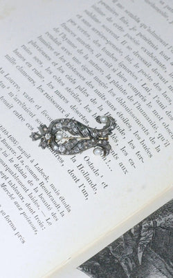 Broche ancienne diamants et perles - Castafiore