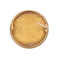 Broche ANCIENNE Émail en or jaune et diamants - Castafiore