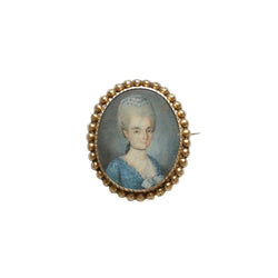 Broche ancienne en or et portrait miniature - Castafiore