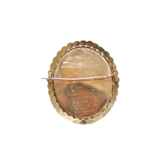 Broche ancienne en or et portrait miniature - Castafiore