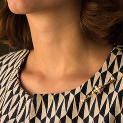 Broche ANCIENNE Épingle en or jaune perles fines - Castafiore