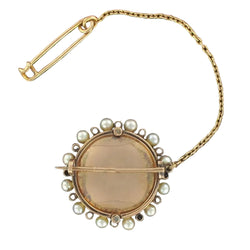 Broche ANCIENNE Miniature en argent et or rose - Castafiore