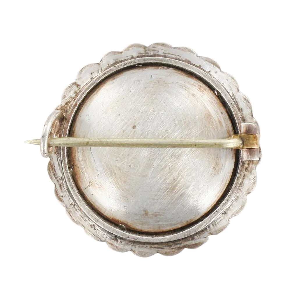 Broche ANCIENNE Miniature en argent et perles - Castafiore