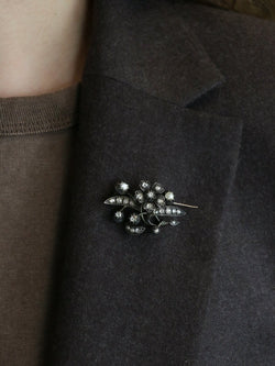 Broche Ancienne Or Argent Diamants Taillés en Rose - Castafiore