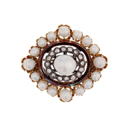 Broche ancienne perles fines et diamants