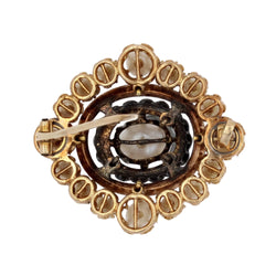 Broche ancienne perles fines et diamants