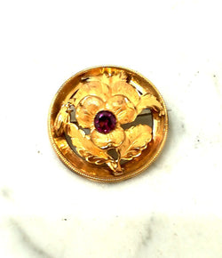 Broche Ancienne Plaqué Or - Castafiore