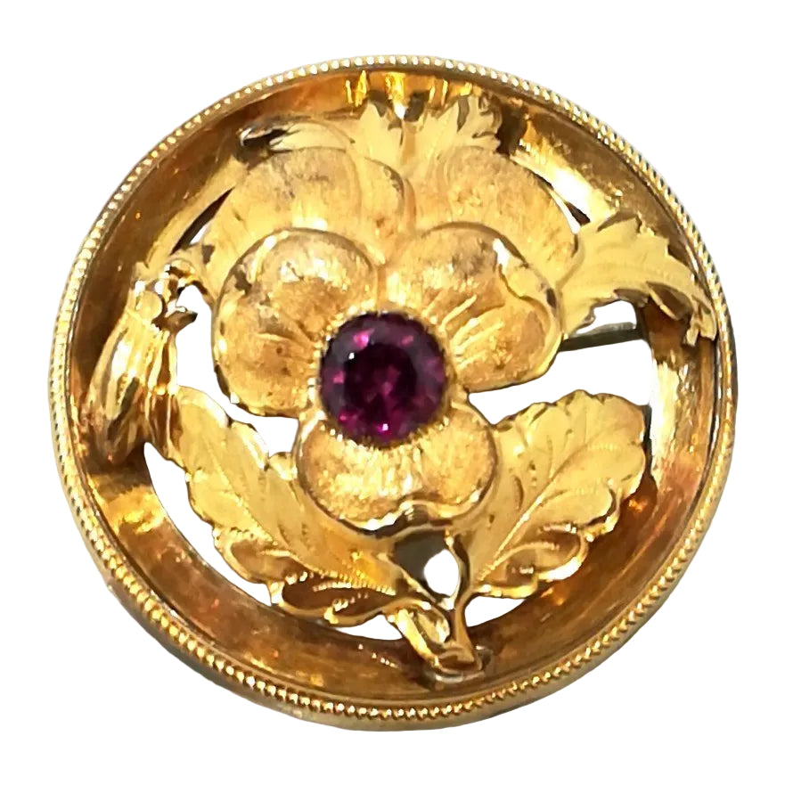 Broche Ancienne Plaqué Or - Castafiore