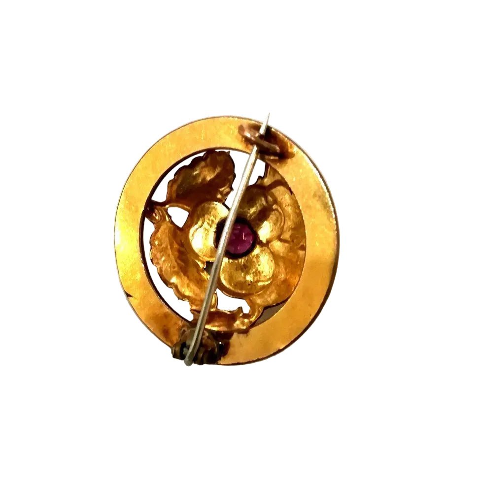 Broche Ancienne Plaqué Or - Castafiore