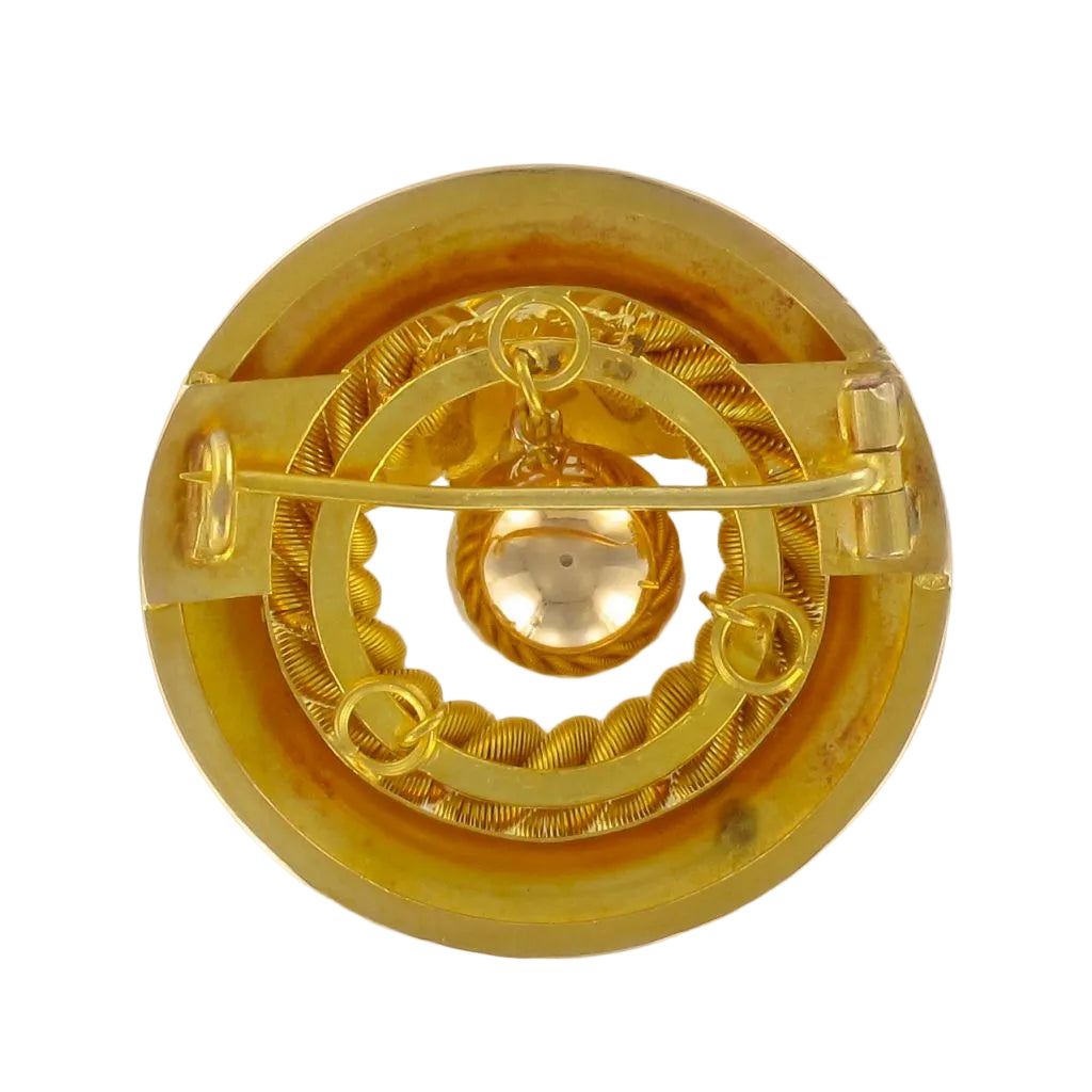 Broche ANCIENNE Ronde en or jaune - Castafiore