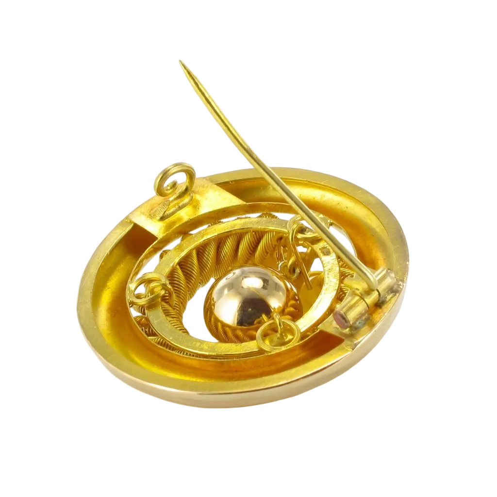 Broche ANCIENNE Ronde en or jaune - Castafiore