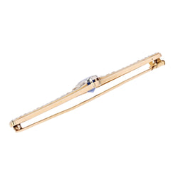 Broche ancienne saphir de ceylan naturel et diamants