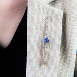 Broche ancienne saphir de ceylan naturel et diamants
