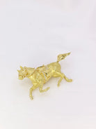 Broche animalière cheval en or jaune et diamants - Castafiore