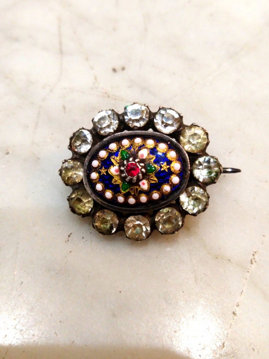 Broche Argent Emaux Bressans - Castafiore