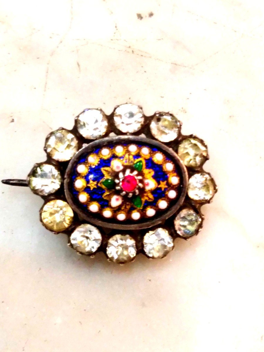 Broche Argent Emaux Bressans - Castafiore