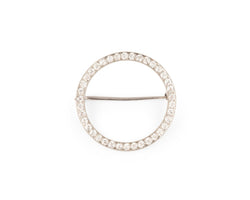Broche Art déco, cercle en platine et diamants - Castafiore