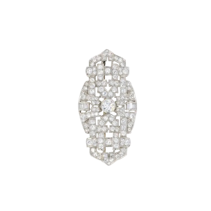 Broche Art Deco diamants 7 ct - Castafiore